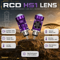 RUICHIDA CSPU0116L Phare avant universel pour moto, double cœur, en aluminium aviation violet, 12V DC, projecteur à 2 lentilles, homologué ECE