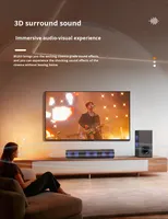 Barre de son OEM 90W 2.1 canaux DSP 3 modes avec basses 5.25 pouces, entrée optique/AUX, haut-parleur de basses sans fil (2 haut-parleurs) pour TV et projecteur domestique