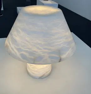 White onyx marble table lamp bedside lamps in the bedroom