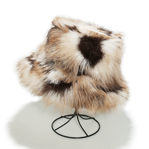 Chapeau d'hiver chaud et moelleux pour femme, en fausse fourrure de renard, couleur dégradée, style bob, protection des oreilles - Product Image 2