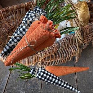 Nouvelles décorations de Pâques : Grandes carottes <span class=keywords><strong>en</strong></span> toile de jute, accessoires à carreaux pour la mise <span class=keywords><strong>en</strong></span> scène sur le thème de Pâques, plateau <span class=keywords><strong>et</strong></span> ornements suspendus - Product Image 5