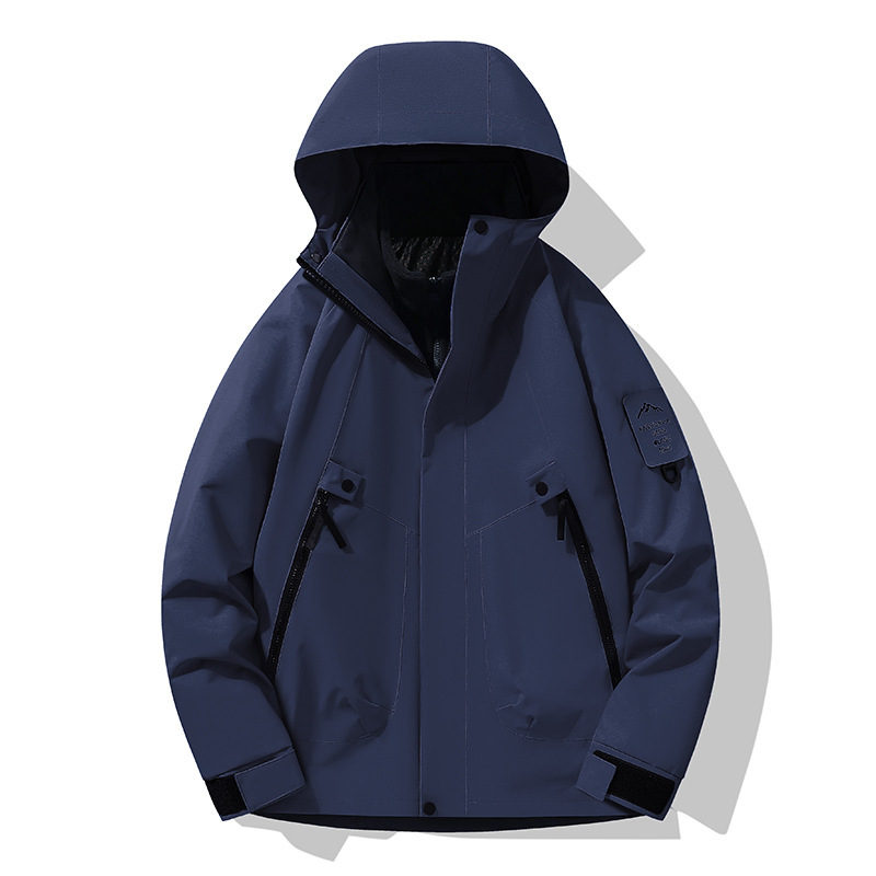 Dark blue single-layer shirt [Unisex loose fit]