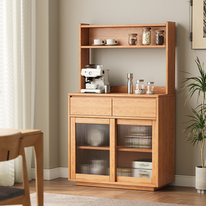 Solid Wood <b>Sideboard</b> Oak <b>Storage</b> Unit Modern Minimalist Living Room Cabinet - Product Image 2
