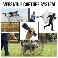 Lanceur de filet anti-drone portable longue portée 50M, système anti-drone réutilisable 5X plus efficace pour la défense de la sécurité à basse altitude