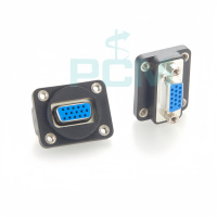 Adaptateur de changement de sexe pour prise VGA à montage sur panneau Coupleur VGA HD15 Adaptateur de cloison femelle à femelle D-Sub 15pin Prise en charge des commandes en gros