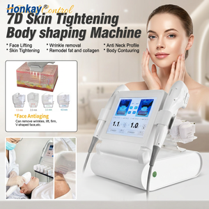Appareil 7D HiFU portable certifié CE 2-en-1 à double poignée pour le nettoyage du visage, le raffermissement et le resserrement de la peau, idéal pour les spas de beauté - Product Image 1