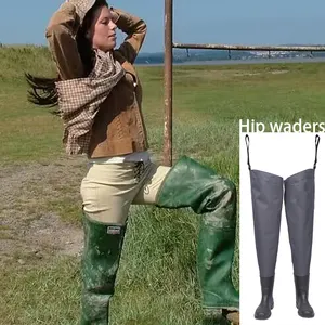 Professional Manufacturer Custom OEM Wholesales PVC Neoprene Hip Waders With Rubber Boots