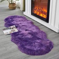 Tapis d'intérieur moderne multifonctionnel en fausse fourrure de mouton, en forme de cœur, fabriqué à la machine, écologique, antidérapant et moelleux