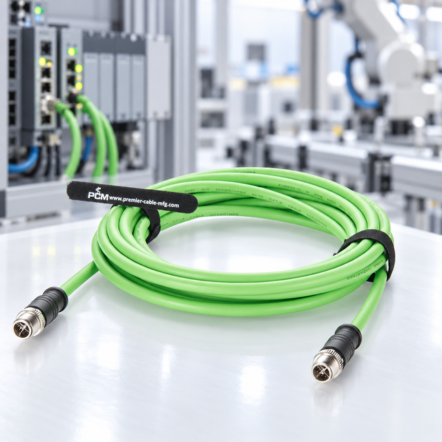 Cat6A M12 X-Code 8 Pin Male to Male Industrial Ethernet Cable 5M High Flex Drag Chain for Servo Motor Encoder Factory Automation