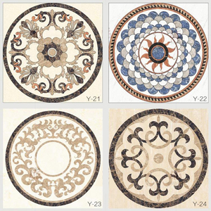 Dalle de pierre naturelle Médaillon en marbre Carreaux jet d'eau pour plancher intérieur Escalier Salle de bain Villa Panneau mural Décoration du hall de l'hôtel - Product Image 5