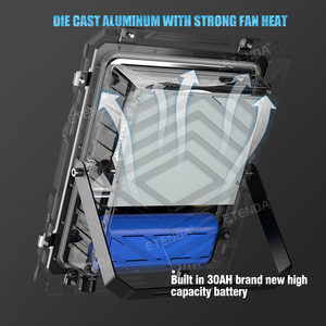 Проектор водонепроницаемый Ip65 интегрированный наружный 100 Вт-400 Вт Солнечные прожекторы с дистанционным управлением светодиодные Солнечные прожекторы - Product Image 3