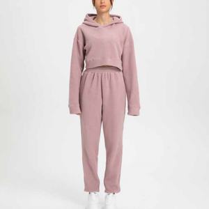 เสื้อฮู้ดครอปผู้หญิงแบบสวมหัว สีพื้น แขนยาว สไตล์ลำลอง ความยาวระดับข้อเท้า รับผลิตตามแบบ OEM พร้อมสกรีนโลโก้ - Product Image 1