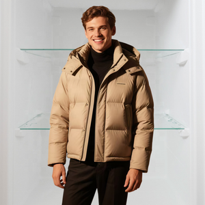 Tùy Chỉnh Làm Việc Người Đàn Ông Của Cho Giản Dị Velour Vịt Xuống Màu Bị Chặn Không Thấm Nước Ngoài Trời Dây Kéo Đội Mũ Trùm đầu Áo Khoác Nóc Không Thấm Nước Áo Khoác - Product Image 2