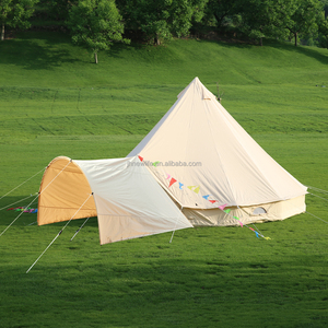 Tente de glamping imperméable de 3m 5m 7m 4m 6m avec trou de poêle, tente familiale de camping, pyramide de <span class=keywords><strong>tipi</strong></span>, tente extérieure en toile de coton, cloche - Product Image 4