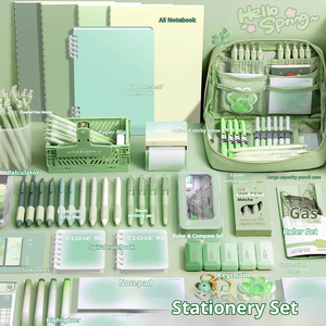 Bolsa de Papelería de Gran Capacidad con Diseño Verde Personalizado al por Mayor, Kit de Papelería para Niños, Set de Papelería para Regalos de Festivales - Product Image 2