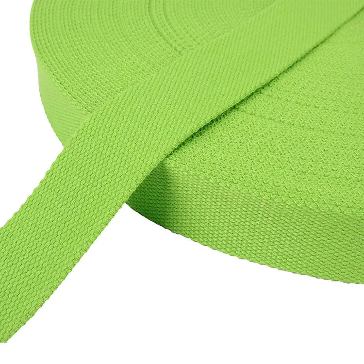 25mm Color Canvas Ribbon Handbag Belt Bag Thick Cotton Webbing Canvas Webbing Carton 100% Algodão Custom bag Strap