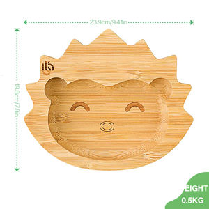 Bandeja de madera de bambú ecológica en forma de erizo, plato para servir <span class=keywords><strong>comida</strong></span>, té, café, fruta, bandeja para pan, platos, plato para aperitivos - Product Image 2