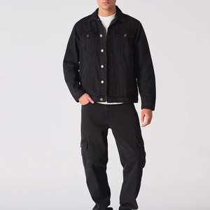Latest Designs Men Denim Winter <b>Jacket</b> With Custom Logo Custom Logo Design High Quality Solid Color Streetwear <b>Jean</b> <b>Jackets</b> - Product Image 3