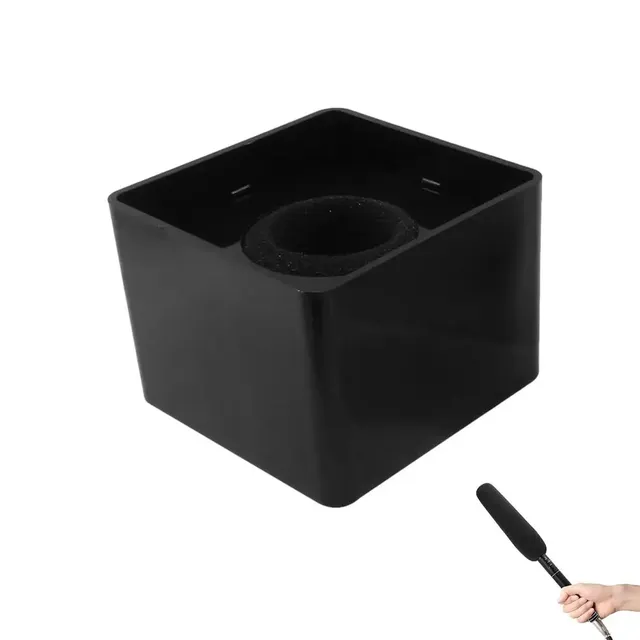 Microphone Logo Flag Station Square Shaped In-terview KTV Mic Station Cube Interviews Box ABS Prop Stand News Reporter Injection
