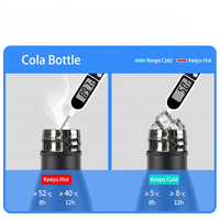Bouteille d'eau personnalisée en acier inoxydable, double paroi, isolée sous vide, thermos, bouteille de cola, bouteille d'eau en acier inoxydable