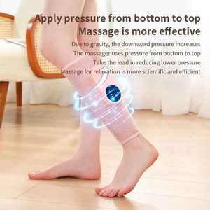 OEM/ODM El mejor masajeador eléctrico de piernas Compresión caliente Presión de aire Dragado de meridianos Función musical Batería de 3200mAh-Rosa/Gris para - Product Image 4