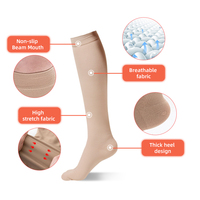 Bas de contention graduée Classe I II III pour la réduction des gonflements post-opératoires et la prévention de la thrombose, 70 % nylon 30 % élasthanne