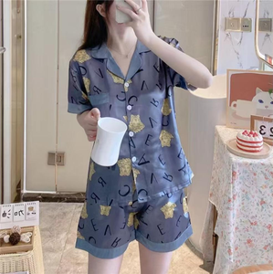 批发夏季短袖女式睡衣套装舒适柔软女童睡衣透气功能休闲款式尺码 - Product Image 6
