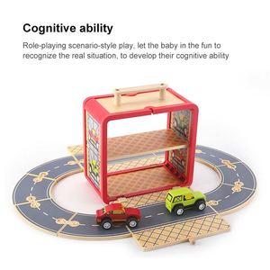 UDEAS Cadeau pour enfants : <span class=keywords><strong>Garage</strong></span> de stationnement en <span class=keywords><strong>bois</strong></span> avec piste de stationnement pour voitures - Product Image 5