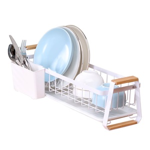 <b>Kitchen</b> Dish Racks Standing Type Modern Stainless Steel Double Tier Waterproof Drain Storage for Countertops Sinks Tableware - Product Image 5