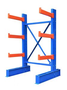 رفوف تخزين فولاذية متينة للجراج، رف كابولي أحادي الجانب مع حماية من التآكل، قابل للتخصيص، رف كابولي بأربعة مستويات - Product Image 2