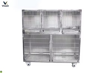 Jaula Portátil Grande de Acero Inoxidable para Perros y Gatos, con Ruedas Inferiores, Plegable, con Bandeja de Plástico - Product Image 2