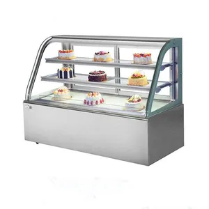 Sanye novo design de bolo de pastelaria, exibição de pão, refrigerador de porta de vidro arco