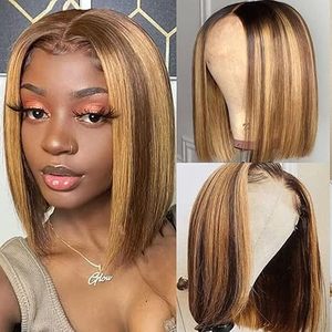 Parrucca 100% trasparente dei capelli del vergine umano del BOB 13x4 HD 150% densità del pizzo in P4/27 di <span class=keywords><strong>colore</strong></span> per le donne nere - Product Image 4