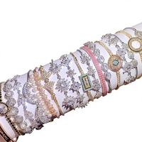 Ensemble de bracelets Gaovo vintage de luxe en acier inoxydable à motif filigrané, plaqué or, zircon, bijoux de mode pour femmes, à porter au quotidien