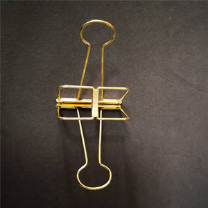 Grosir murah alat tulis kantor kustom kawat logam tali klip kertas emas hitam 19mm 32mm 50mm panjang hadiah promosi bisnis - Product Image 4