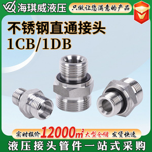 ข้อต่อไฮดรอลิกสแตนเลส Haiqiwei แบบตรง 1CB 1DB พร้อมซีล - Product Image 5