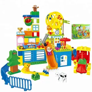 Gorock 150PCS智能DIY玩具儿童游乐园模型大颗粒积木儿童礼物女孩