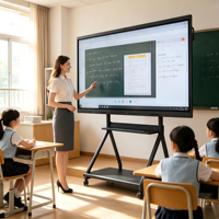 Tableau blanc interactif LCD Android 86 pouces 4K à 10 points tactiles avec cadre en aluminium pour la publicité commerciale et l'utilisation en classe