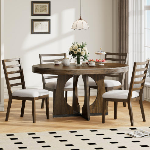 Nogal + Madera maciza + MDF