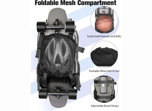 Échantillon gratuit sac à dos de skateboard personnalisé avec grand sac de skateboard imperméable en vente chaude sac à dos de voyage personnalisé de skateboard - Product Image 2