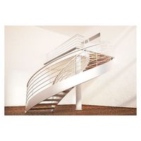 Escalier incurvé de luxe Ace, design d'escalier incurvé circulaire, escalier incurvé en acier