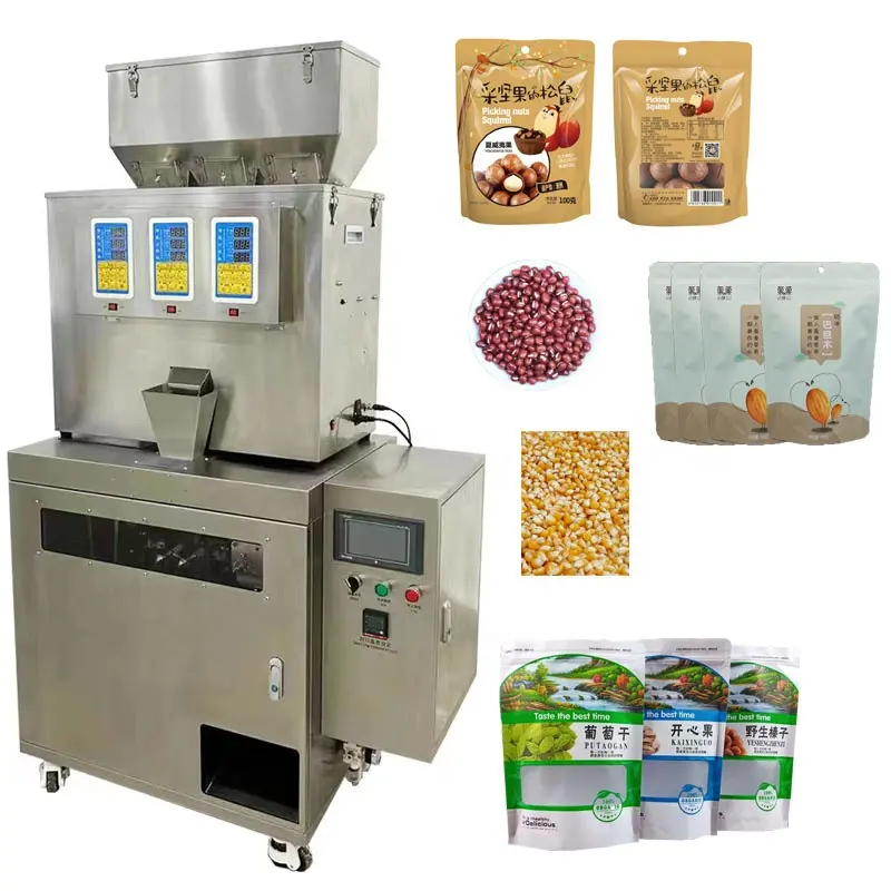 Una macchina confezionatrice automatica utilizzata da piccole fabbriche alimentari 200g 500g Doypack Pouch macchina riempitrice pinoli