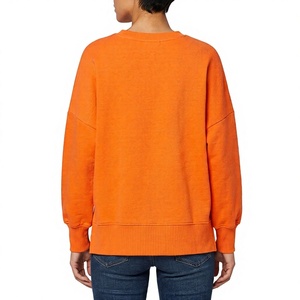 Sweat-shirt oversize à col rond pour femme, en coton et polyester, pull décontracté streetwear, broderie de logo personnalisée, sweat-shirt épais - Product Image 3