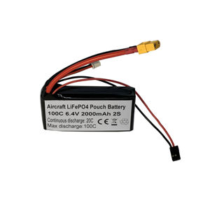 飞机RC LiFePO4 Lipo 6.4V 2S 2000mAh 100C电池组，用于RC船无线电接收器发射器 - Product Image 2