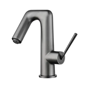 Alto standard ponte montato in ottone spazzolato placcato oro bagno lavandino acqua calda e fredda maniglia singola rubinetto lavabo