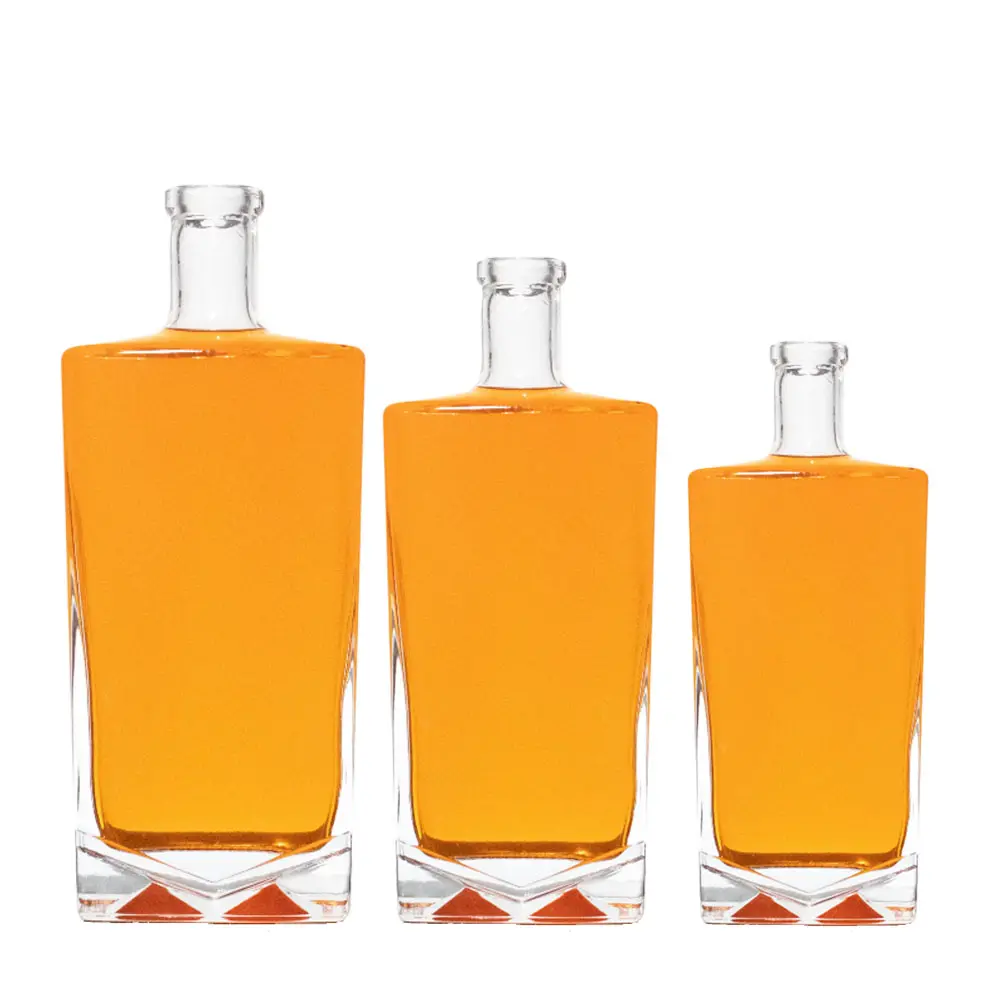 Glass packing custom bottle company 500ml 700ml 750ml ice wine glass bottles spirit bottle with cork