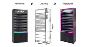 Espositore per Tabacco APEX e Espositore per Sigarette da Stazione di Servizio con Porte Scorrevoli, Illuminazione LED e Ripiani <span class=keywords><strong>in</strong></span> Acrilico con Sistema Push-Feed - Product Image 4