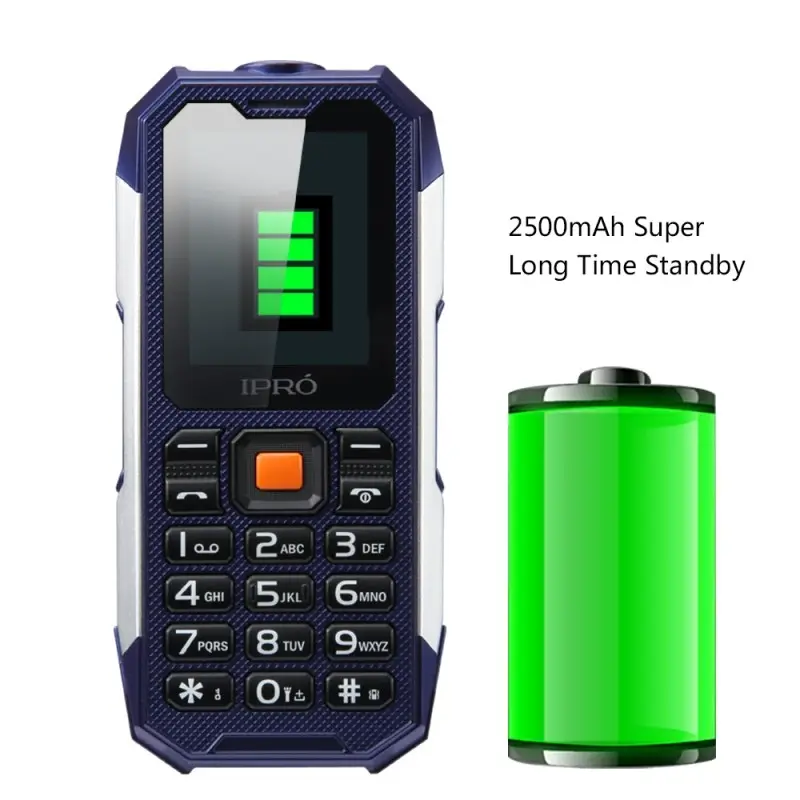 IPRO Shark II IP68 waterproof rugged phone 2inch screen with dual sim rugged feature phones Loudspeaker