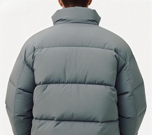 Unisex Winter Warm Nylon <strong>Puffer</strong> <strong>Jacket</strong> <strong>Cropped</strong> Heavy Weight Embroidered Design Custom Wholesale for Men Unisex Bubble Zipper - Product Image 2