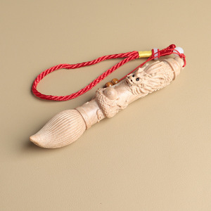 Pinceau de calligraphie en bois de pêche sculpté Dragon et Phénix, style chinois, cadeau décoratif - Product Image 3